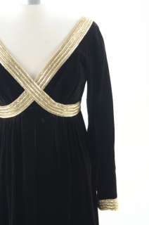 VINTAGE 60s Lillie Rubin VELVET Embellished Couture BELL BOTTOM 