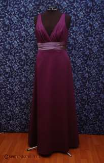DaVinci Purple Satin Deep V Front Formal Dress 18 NWT  
