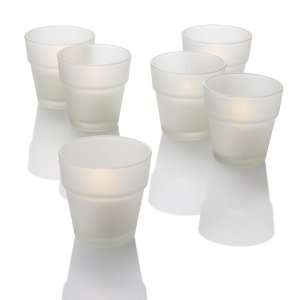   Set of 72 Frosted Flower Pot Votive Candle Holders