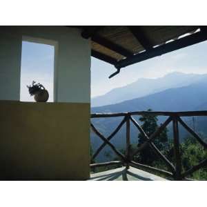  View of the Andes Mountains From a Rustic Veranda Premium 