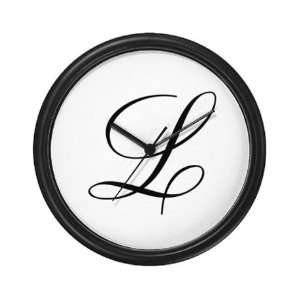  L Initial Black and White Decorative Wall Art Clock, 10 