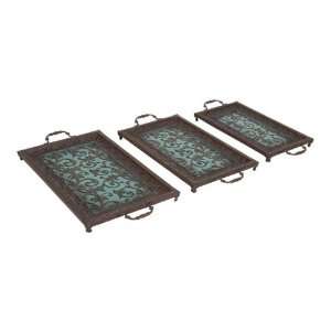    Set of Three Attractive Metal Decorative Trays