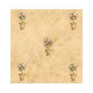  Floral Urns Beige Wallpaper in Mulberry Prints