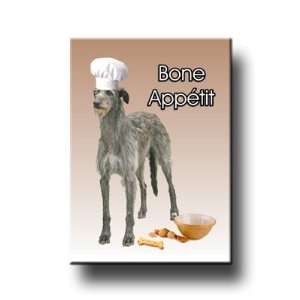  Scottish Deerhound Bone Appetit Chef Fridge Magnet 