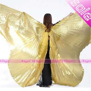 Belly Dance Costume bifurcate Isis Wings colour gold  