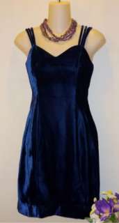 POSITIVELY ELLEN Petite Royal Blue Velvet Cocktail Evening Dress Size 