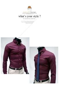 Bros Mens Premium DRESS RED WINE 2 Button Shirts SZ S,M,L no.19  