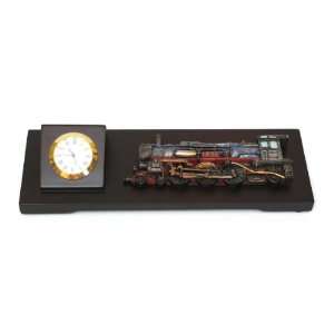  1920s Steam Train Clock Mounted On Wood REDUCED 