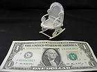   MINIATURE WHITE METAL 2 ROCKING CHAIRS END TABLE SIDE TABLE dmd