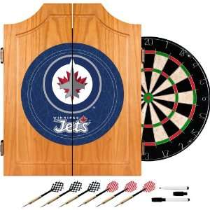 NHL Winnipeg Jets Dart Cabinet includes Darts and Board   Game Room 