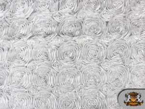 Rosette Satin WHITE Fabric / 56 wide Sold By the Yard  