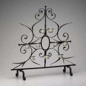   Candle Holder Fireplace Cover, Rustic Iron Finish