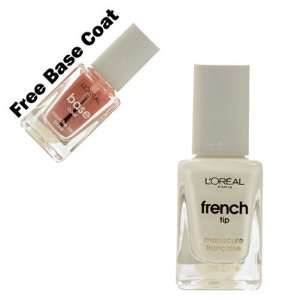 Loreal Paris Pro Manicure Nail Polish #130 French Tip White with free 
