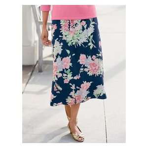  Womens Watercolor Floral Skirt Clsc Nvy M 