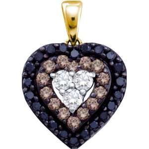  Glamorous Heart Pendant Delicately Crafted in 14K Two Tone 
