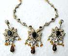 AWESOME 3 PC ANTIQUE VICTORIAN STYLE SIMULATED CZ DEEP BLACK ONYCX 