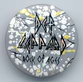 DEF LEPPARD Rock of Ages rare vintage button PIN  