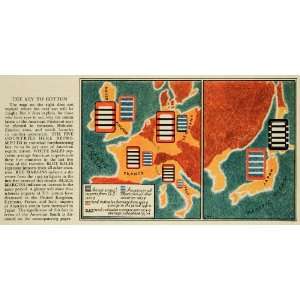  1935 Print Cotton Map American Piedmont Bale Farming 