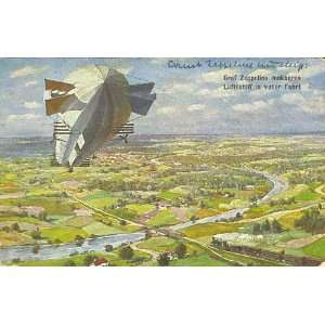  Graf Zeppelins lenkbares Luftschiff in voller Fahrt,Count 