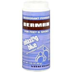  Derman Deodorant Powder Relaxing Blue Lavender Scent 2.82 