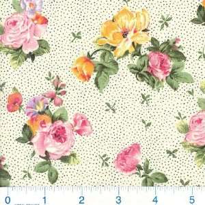  45 Wide Aunt Beas Rose Floral Pink Fabric By The Yard 
