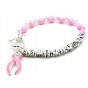  Pink Cancer Awareness Survivor Bracelet 