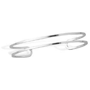    Cuff Bracelet Double Row Design Flat Sterling silver Jewelry