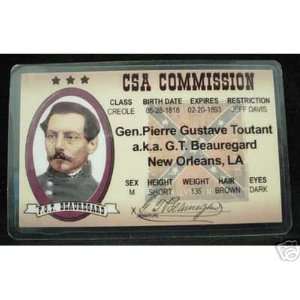  General Beauregard Confederate   Collector Card 