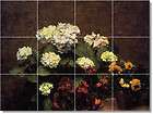 XL Henri Fantin Latour Flowers Painting Bathroom Shower Tile 
