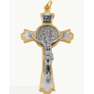  3 Saint Benedict Crucifix   White