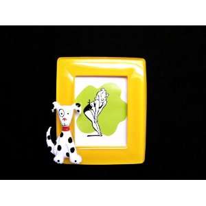  Dalmatian Dog in Yellow Picture Frame (Set of 4 Pcs 