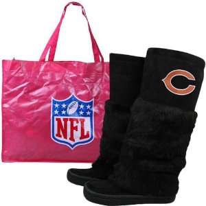  Chicago Bears Ladies Black Devotee Knee High Boots (9 