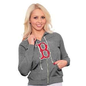  Boston Red Sox Womens Tri Blend Full Zip Hood by Majestic 