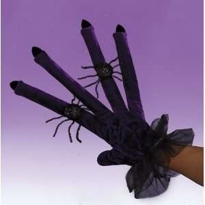 Pack of 4 Spooky Halloween Long Purple Gothic Witchs 