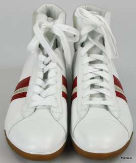 525 NEW Prada White & Red Hi Top Sneakers 11.5  