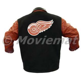 NHL Jacket Winter Coat Detroit Red Wings Mens Large Insulated Wool 
