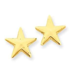  14k Yellow Gold Nautical Star Post Earrings Jewelry
