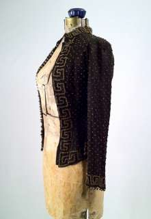 Victorian Edwardian Brown Beaded Jacket Riding Style  