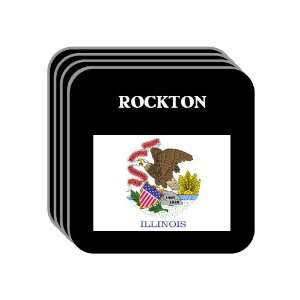 US State Flag   ROCKTON, Illinois (IL) Set of 4 Mini Mousepad Coasters