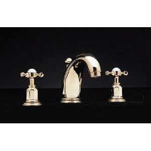 Perrin & Rowe English Bronze C Spout Widespread Lavatory Faucet with 