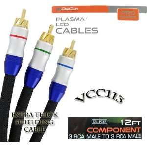  DIGICOM RCA to RCA Male for CABLE LCD PLASMA HDTV 12FT 