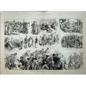  1880 People Music Band Accidents Bycicle Boat Race