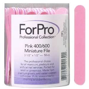  For Pro Miniature Nail Files   Pink 400/600 50 ct. Health 