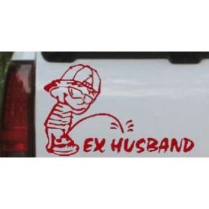 Pee on Ex Husband Funny Car Window Wall Laptop Decal Sticker    Red 