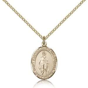 Gold Filled St. Saint Bartholomew the Apostle Medal Pendant 3/4 x 1/2 