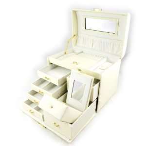  Jewellery box leather Bella Dona Xl ivory. Jewelry