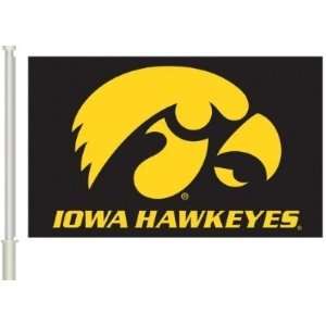   Hawkeyes CAR FLAG w/Wall Brackett Set of 2   NCAA