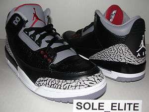 NEW 2011 DS Nike Air Jordan Retro BLACK CEMENT 3 III sz 6.5 Y  