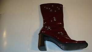 Rampage burgundy patent leather boots with cutouts   Size 8M  