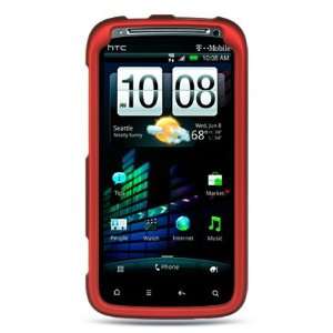  Pyramid crystal red rubber design phone case for the HTC 
